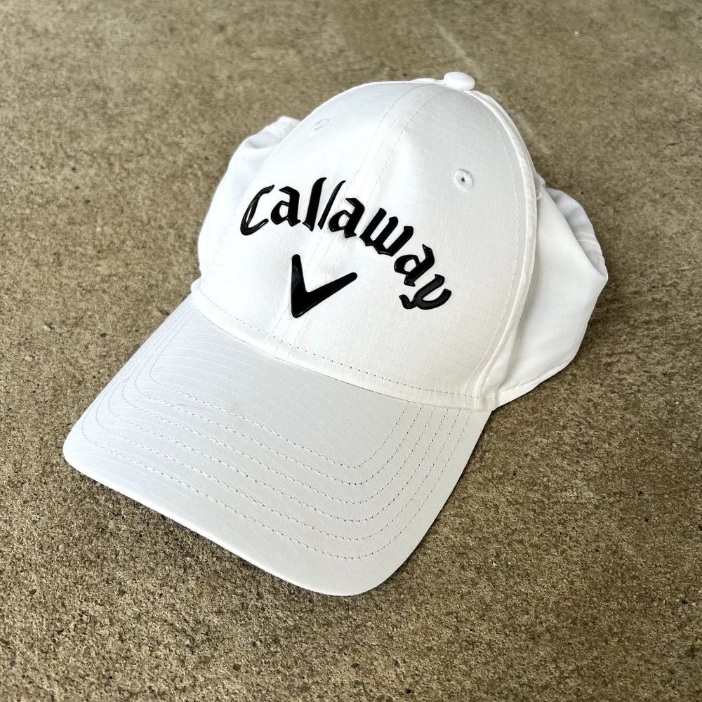 Callaway Golf Golfer White Black Liquid Metal Cap Hat Adult OS Adjustable